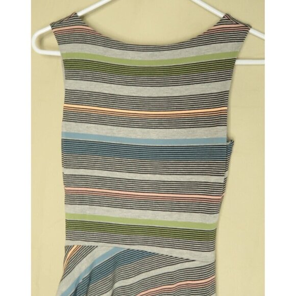 Anthropologie Bailey 44 Midi Dress Sleeveless Striped Front Knot Ruched Small - Picture 7 of 11